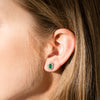 18ct White Gold .80ct Emerald & Diamond Earrings - Walker & Hall
