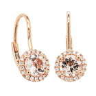 18ct Rose Gold 1.37ct Morganite & Diamond Drop Earrings - Walker & Hall