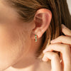 18ct Yellow Gold .25ct Emerald & Diamond Meridien Earrings - Earrings - Walker & Hall