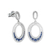 18ct White Gold .49ct Sapphire & Diamond Drop Earrings - Earrings - Walker & Hall