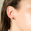 18ct Yellow Gold 2.00ct Ruby & Diamond Peony Stud Earrings - Earrings - Walker & Hall