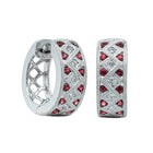 18ct White Gold Ruby & Diamond Honour Hoop Earrings - Earrings - Walker & Hall