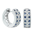 18ct White Gold Sapphire & Diamond Honour Hoop Earrings - Earrings - Walker & Hall