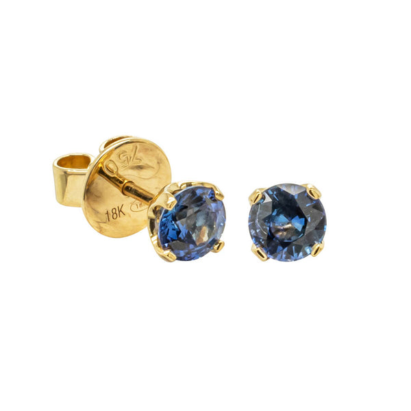 18ct Yellow Gold 1.20ct Sapphire Blossom Stud Earrings - Earrings - Walker & Hall