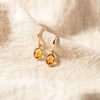 9ct Yellow Gold Citrine  Elderflower Earrings - Earrings - Walker & Hall