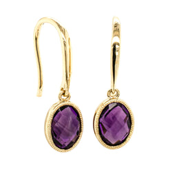 9ct Yellow Gold Amethyst Lavender Earrings - Earrings - Walker & Hall