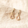 9ct Yellow Gold Rose Quartz Rosehip Earrings - Earrings - Walker & Hall