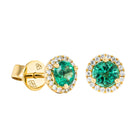 18ct Yellow Gold .54ct Emerald & Diamond Earrings - Earrings - Walker & Hall