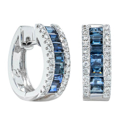 18ct White Gold 1.36ct Sapphire & Diamond Earrings - Earrings - Walker & Hall