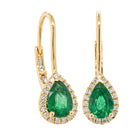 18ct Yellow Gold 1.28ct Emerald & Diamond Mini Sierra Earrings - Earrings - Walker & Hall