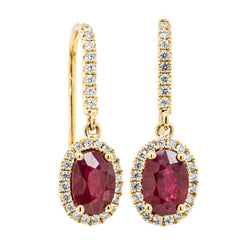 18ct Yellow Gold 2.29ct Ruby & Diamond Mini Sierra Earrings - Earrings - Walker & Hall