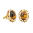 Deja Vu 10ct Yellow Gold Tiger's Eye Earrings - Earrings - Walker & Hall