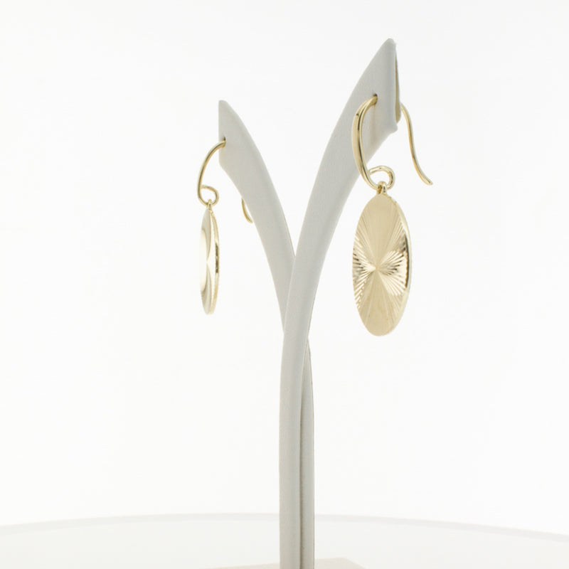 9ct Yellow Gold Reflections Hook Earrings-Earrings-Walker & Hall