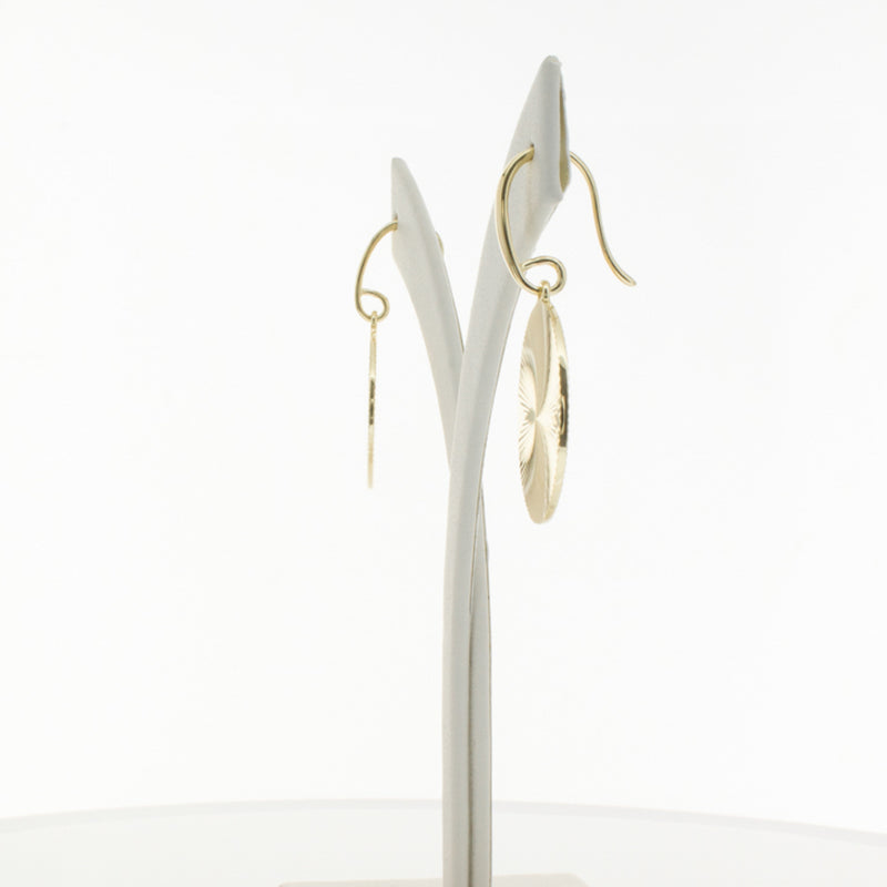 9ct Yellow Gold Reflections Hook Earrings-Earrings-Walker & Hall