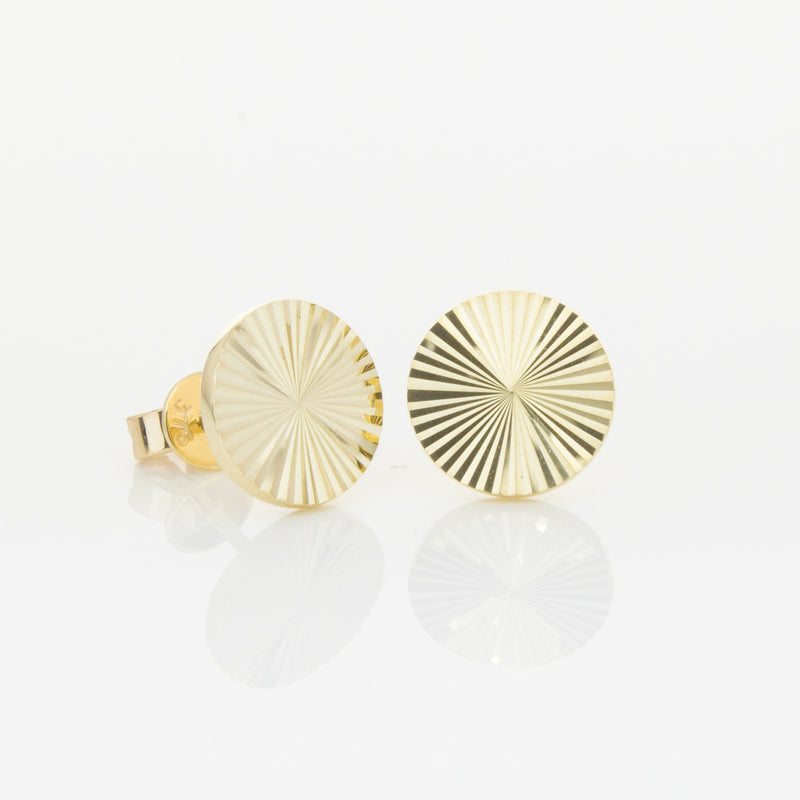 9ct Yellow Gold Reflections Stud Earrings-Earrings-Walker & Hall