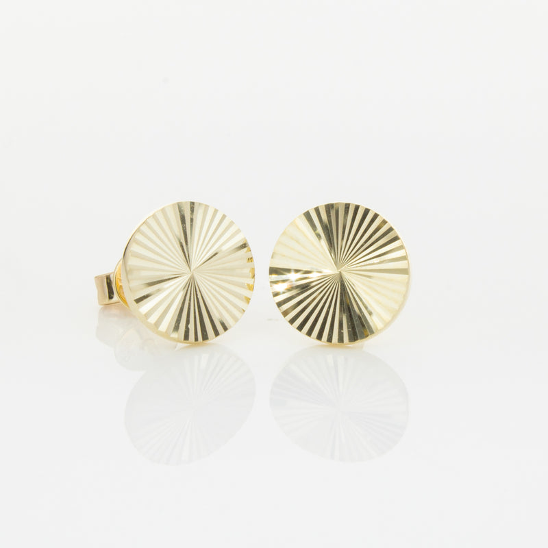 9ct Yellow Gold Reflections Stud Earrings-Earrings-Walker & Hall