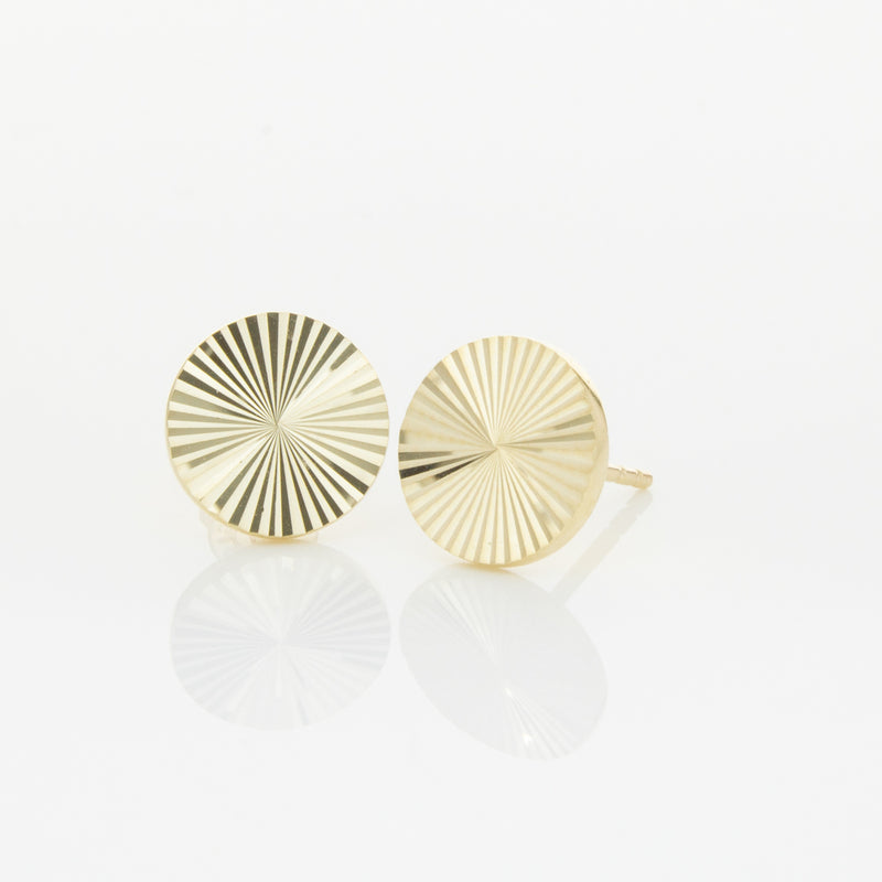 9ct Yellow Gold Reflections Stud Earrings-Earrings-Walker & Hall