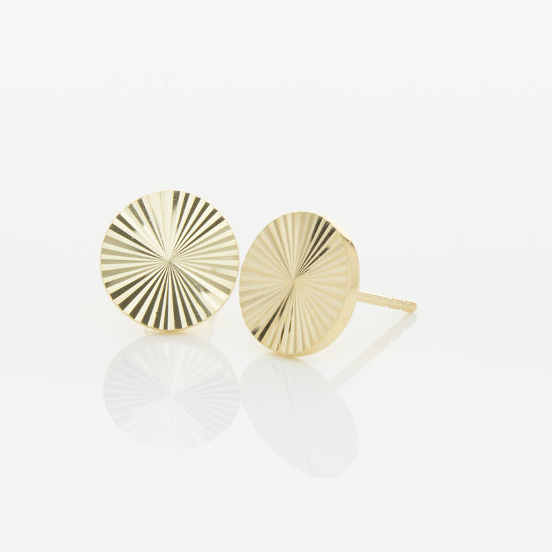 9ct Yellow Gold Reflections Stud Earrings-Earrings-Walker & Hall