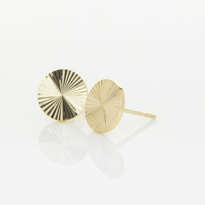 9ct Yellow Gold Reflections Stud Earrings-Earrings-Walker & Hall