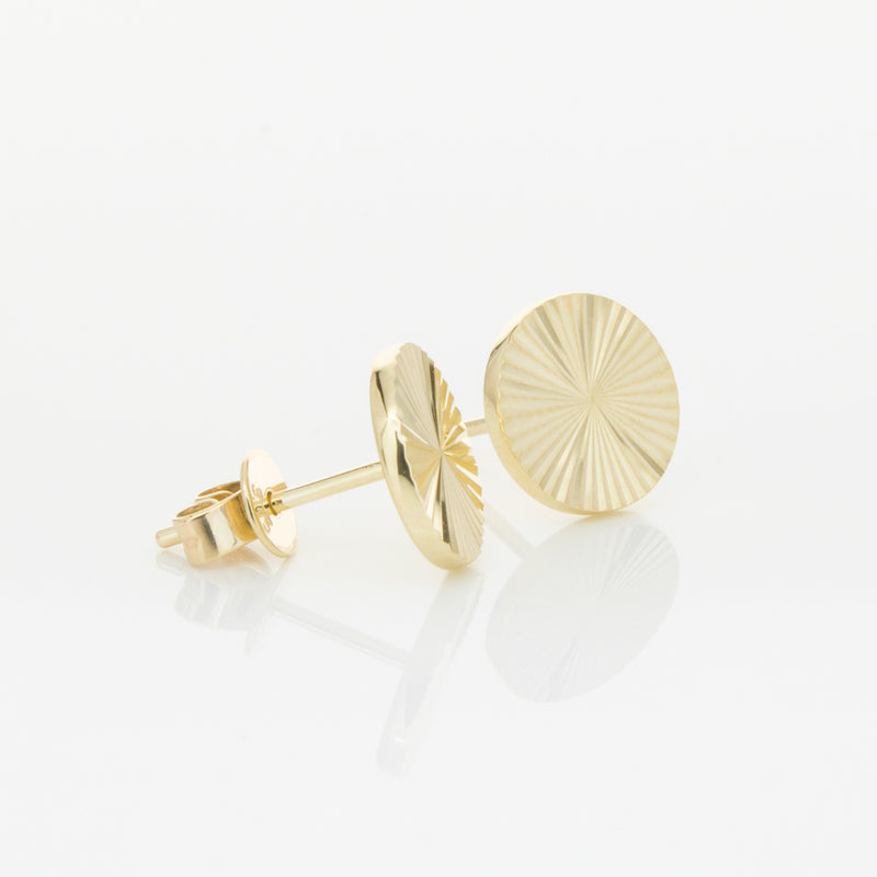 9ct Yellow Gold Reflections Stud Earrings-Earrings-Walker & Hall