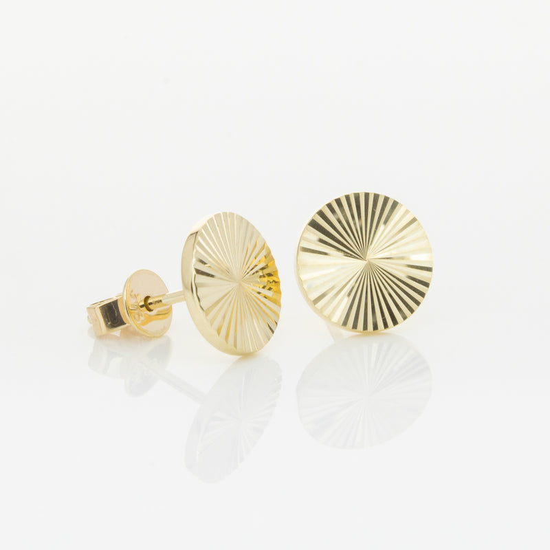 9ct Yellow Gold Reflections Stud Earrings-Earrings-Walker & Hall
