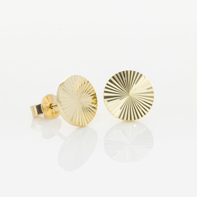 9ct Yellow Gold Reflections Stud Earrings-Earrings-Walker & Hall