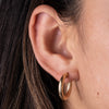 9ct Yellow Gold Textured Hoop Earrings - Walker & Hall