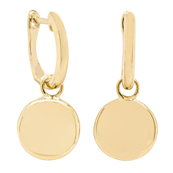 9ct Yellow Gold Cosy Earrings With Pebble Drop - Earrings - Walker & Hall