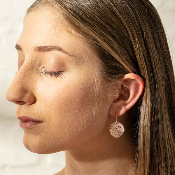 14ct Rose Gold Petal Drop Earrings - Earrings - Walker & Hall