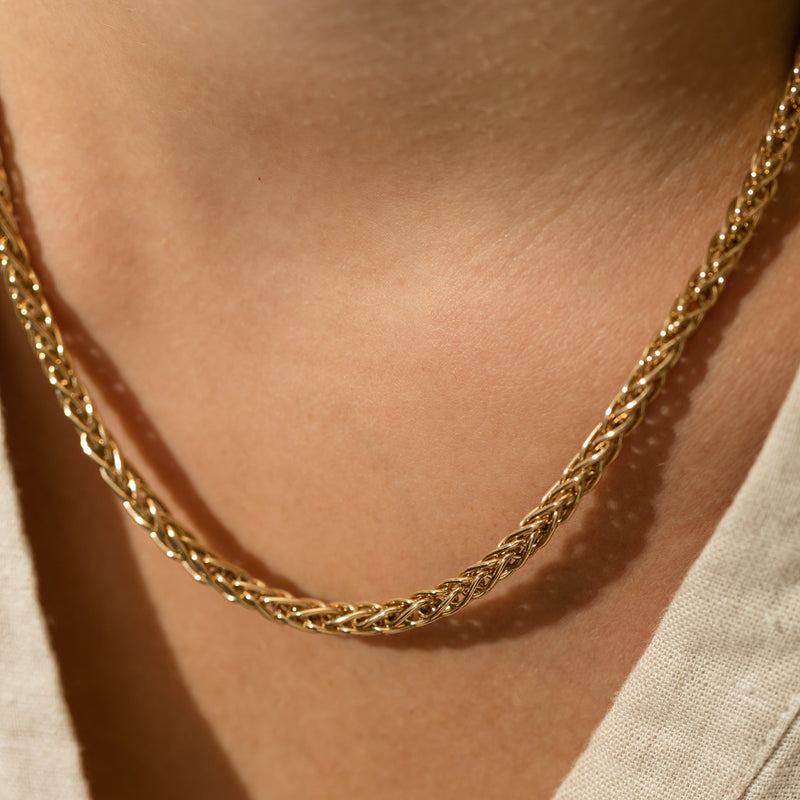 9ct Yellow Gold Fine Wheatsheaf Necklace-Necklace-Walker & Hall