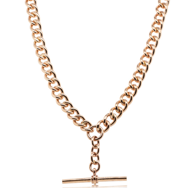 9ct Rose Gold Fob Chain Necklace - Walker & Hall