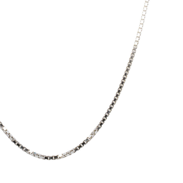 9ct White Gold 1.2mm Box Link Chain - Walker & Hall