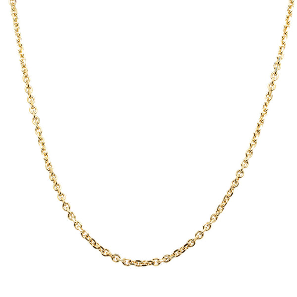 9ct Yellow Gold Bevelled Cable Link Chain - Walker & Hall