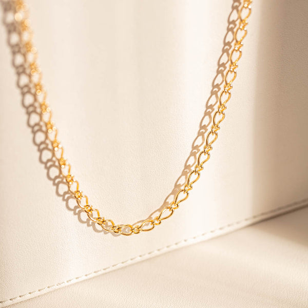 9ct Yellow Gold Oval Figaro Link Chain - Walker & Hall