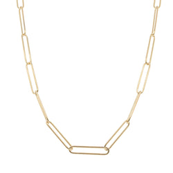 9ct Yellow Gold Paperclip Link Necklace - Necklace - Walker & Hall