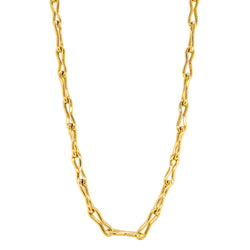 9ct Yellow Gold Pinched Link Necklace - Necklace - Walker & Hall
