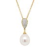 9ct Yelllow Gold Pearl & Diamond Pendant - Walker & Hall