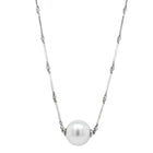 18ct White Gold South Sea Pearl & Diamond Pendant With Chain - Necklace - Walker & Hall