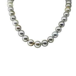 14ct White Gold 10-13mm Tahitian Black Pearl Necklace - Walker & Hall
