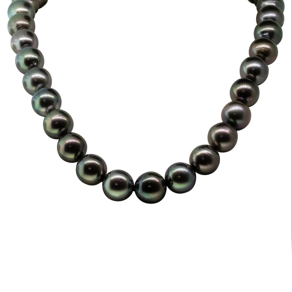 18ct White Gold Black Pearl Strand Necklace - Walker & Hall