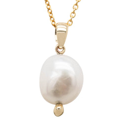 9ct Yellow Gold Baroque Freshwater Pearl Pendant - Walker & Hall