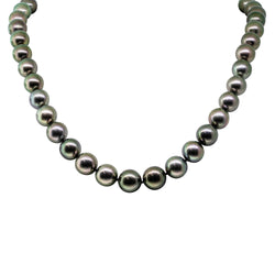 9ct White Gold Black Pearl Strand Necklace - Walker & Hall
