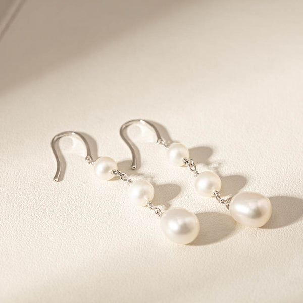 Sterling Silver Freshwater Pearl Rosalind Earrings - Earrings - Walker & Hall