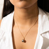 18ct Yellow Gold 12mm Tahitian Pearl & Diamond Pendant - Necklace - Walker & Hall