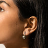 18ct White Gold 12.4mm Tahitian Pearl & Diamond Earrings - Earrings - Walker & Hall
