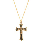 Deja Vu 9ct Yellow Gold Seed Pearl Cross Necklace - Necklace - Walker & Hall