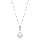 18ct White Gold 12.5mm South Sea Pearl & Diamond Pendant - Necklace - Walker & Hall