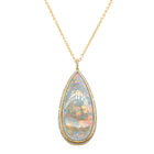 18ct Yellow Gold 47.1ct Opal & Diamond Pendant - Necklace - Walker & Hall