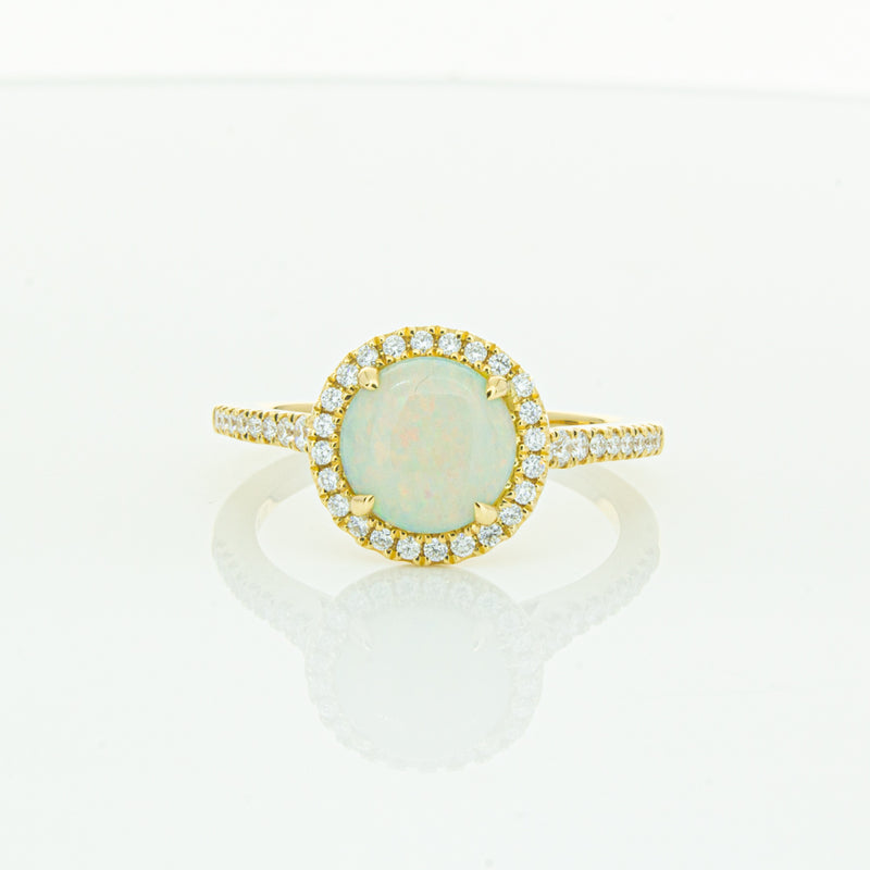 18ct Yellow Gold Opal & Diamond Sierra Ring-Ring-Walker & Hall