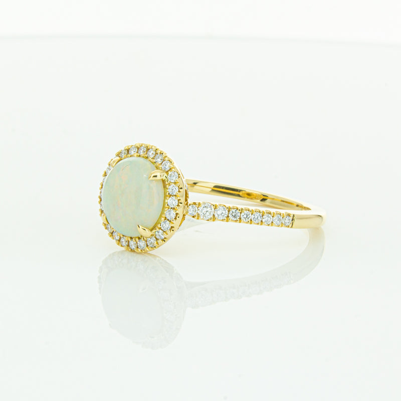 18ct Yellow Gold Opal & Diamond Sierra Ring-Ring-Walker & Hall